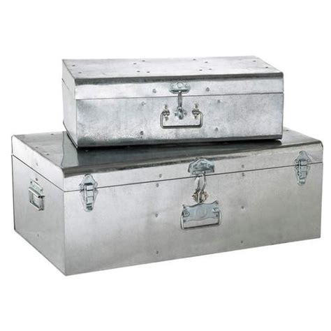 steel trunk box for sale|galvanized box with lid.